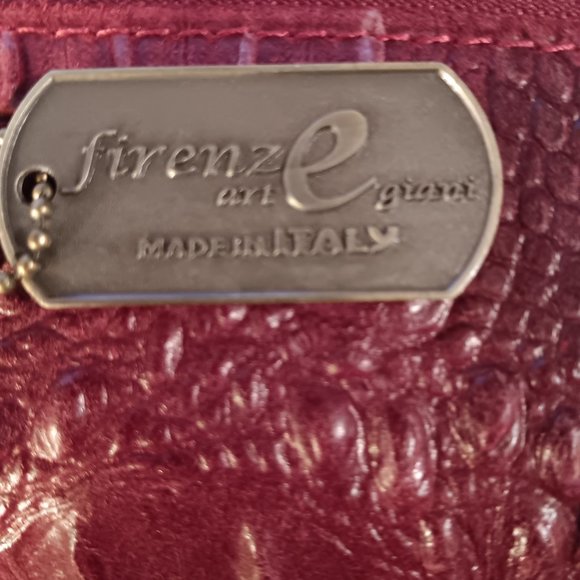 Red Italian Tote Bag by Firenze Artegiani | Size OS - Picture 5 of 5